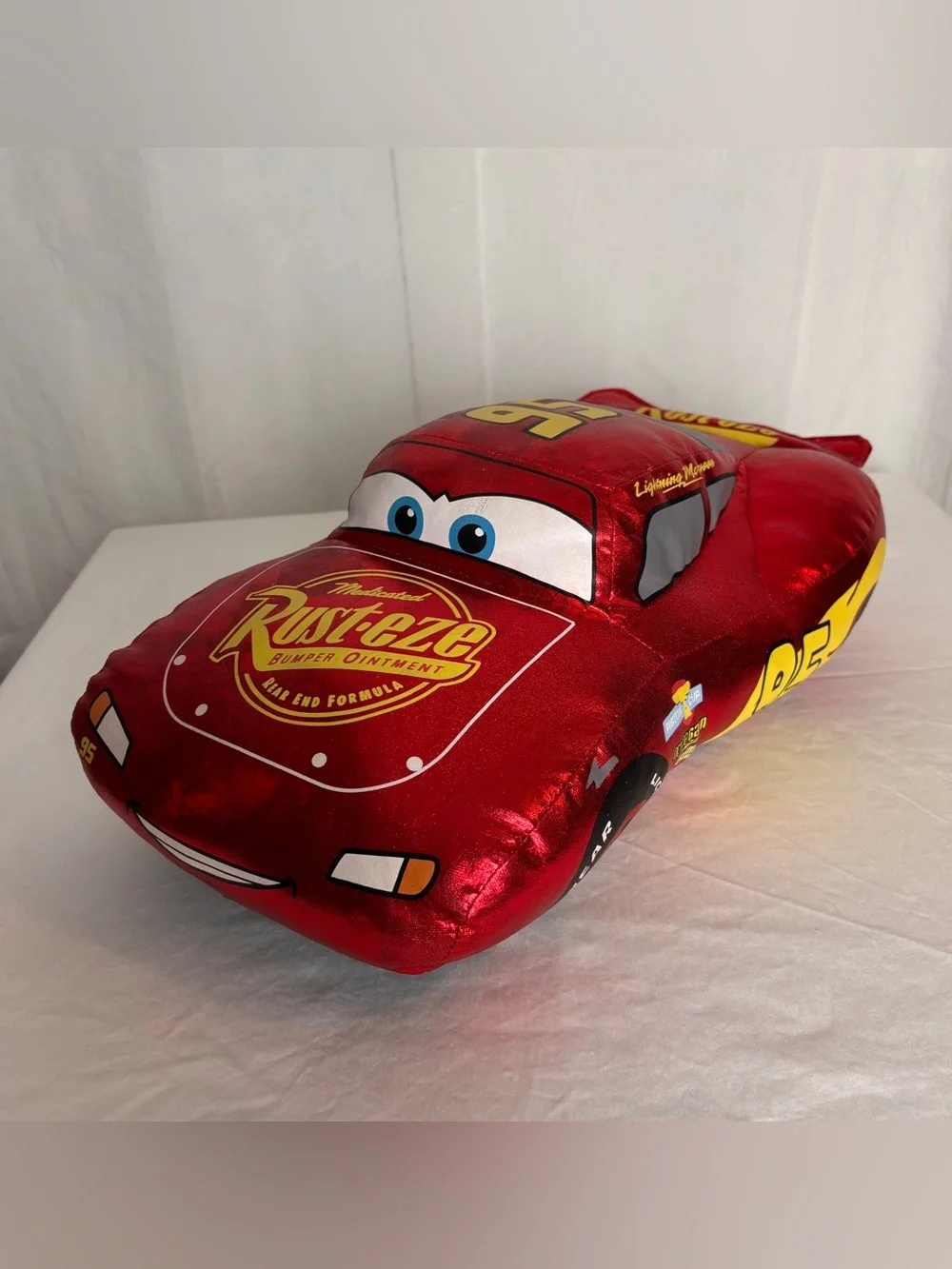 Red Lightning McQueen Plush Car – Kids Stuffed Toy